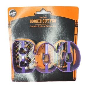 Wilton Halloween Purple BOO‎ Metal Cookie Cutter New 2308-1111 2009 Party Crafts